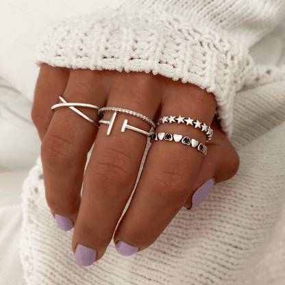 Dubbele Kruisring Zilver Stijlvol Accessoire