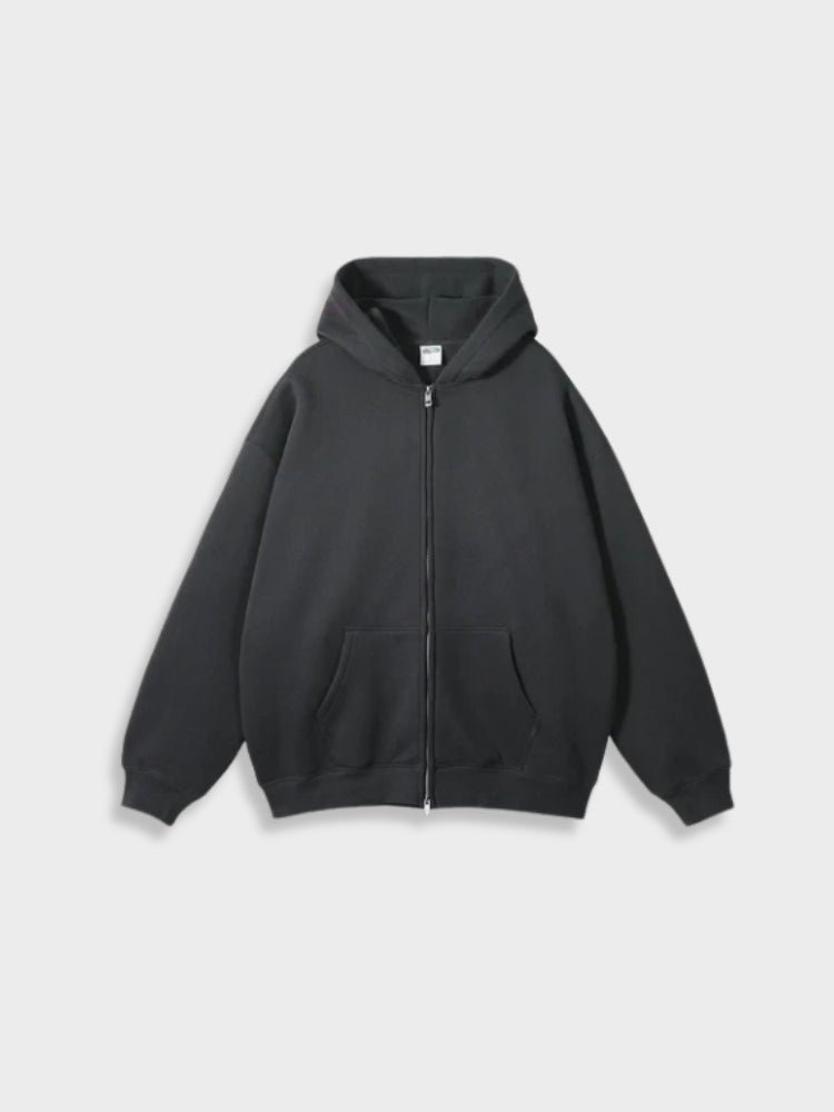 Lange Vest met Rits Oversized Stijl