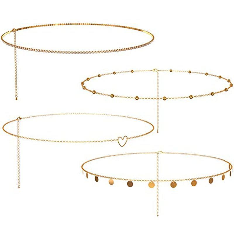 Goudkleurige Dames Tailleketting met Lavendel Steen