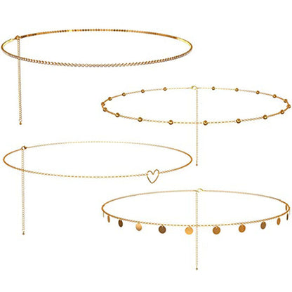 Goudkleurige Dames Tailleketting met Lavendel Steen