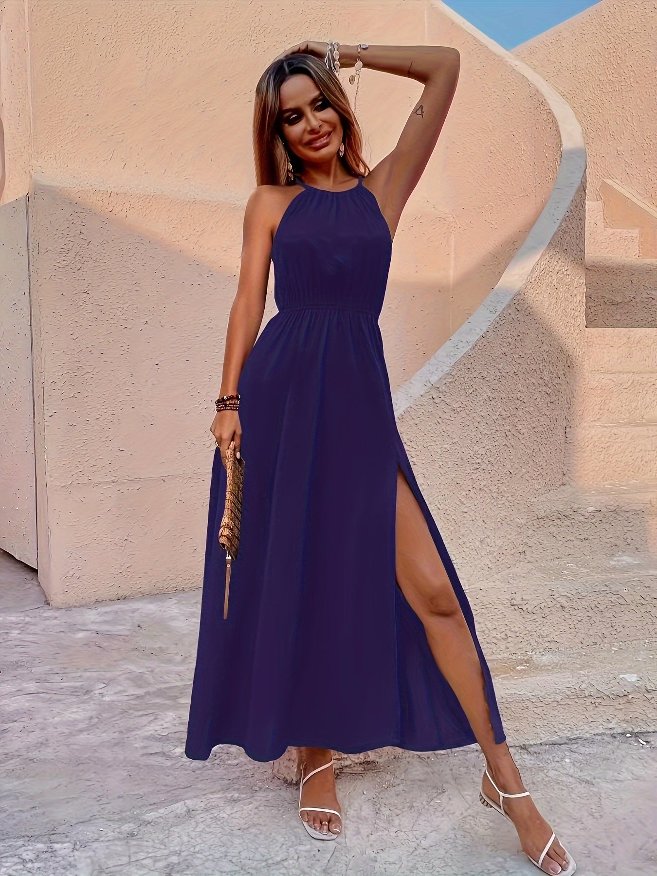 VELANORA - Taille Cami Met Gespleten Dijen