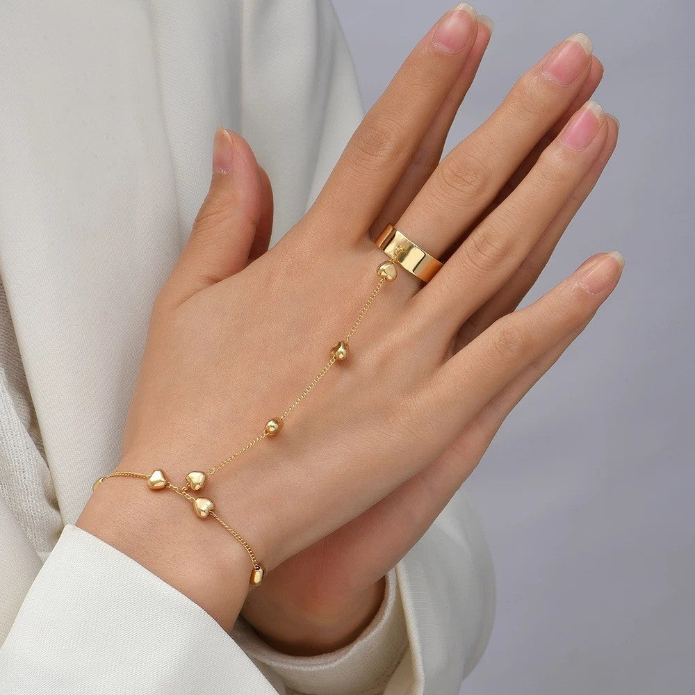 Dames Armband met Schakelketting en Ring Sieraden Trendy