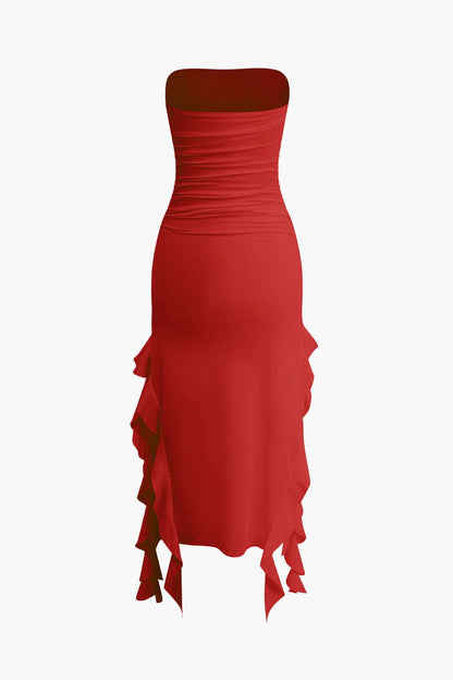 Maxikleed met Volant Vrouwelijk Elegante Jurk