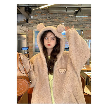 Dames Teddyjas Warm Berenoor Jas Trendy