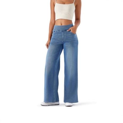 Dames Denim Broek Wijd Model met Stretch