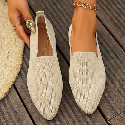 Dames Loafers Gebreide Platte Schoenen Comfortabel