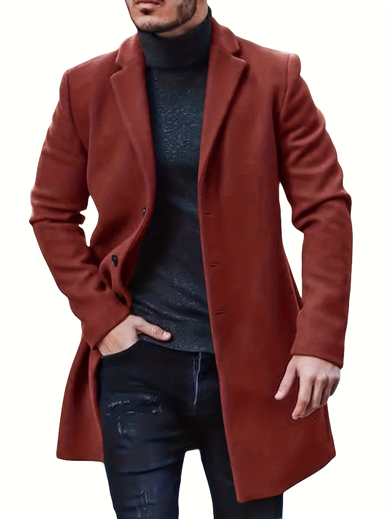 Heren Winterjas met Knoopsluiting – Elegant en Warm
