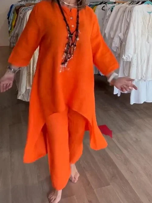 Linnen Vrijetijdspak Dames Elegante Zomerkleding Klein