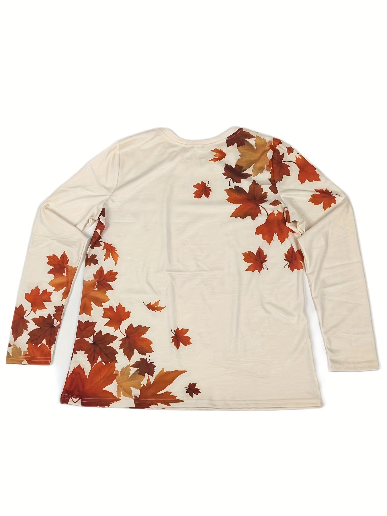 Dames T-shirt Lange Mouwen Esdoornblad Print