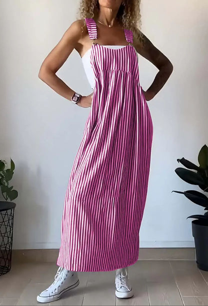 Honora | Abito casual con bretelle a righe