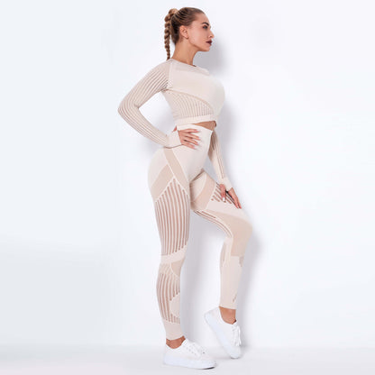 Dames Yoga Set Lange Mouwen Zacht Elastisch