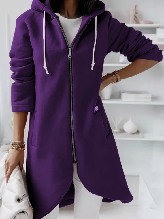 Dames Hoodie Vest Lange Casuele Rits Capuchon - Mode Vibes