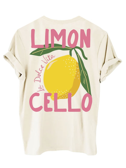 Dames Zomer Shirt met Citroen Print Oranje - Mode Vibes
