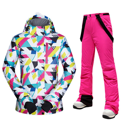 Dames Ski Pak Waterdicht Tweedelig Trendy Design - Mode Vibes