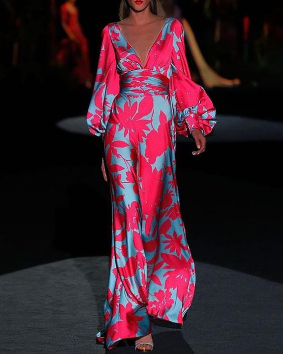 Vrouwen Jurk V-halslijn Modieus Elegant - Mode Vibes
