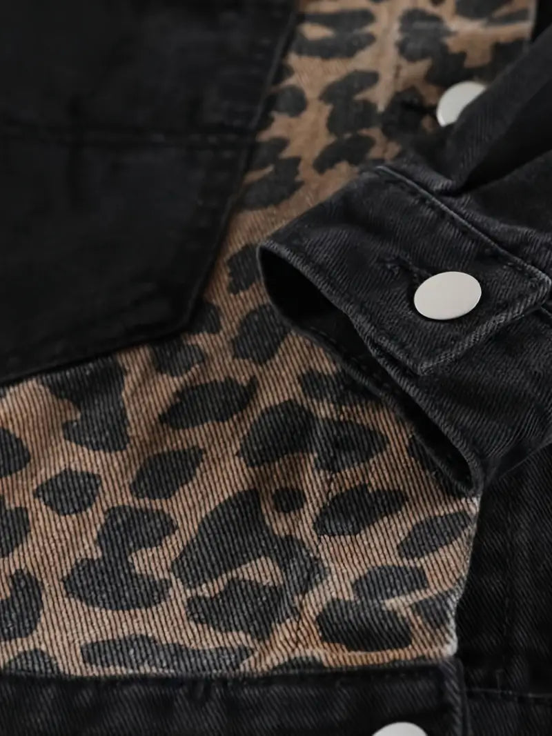 Luipaardprint Jas - Leona Denim Bontjas voor Dames - Mode Vibes
