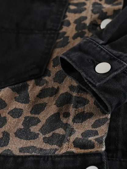 Luipaardprint Jas - Leona Denim Bontjas voor Dames - Mode Vibes