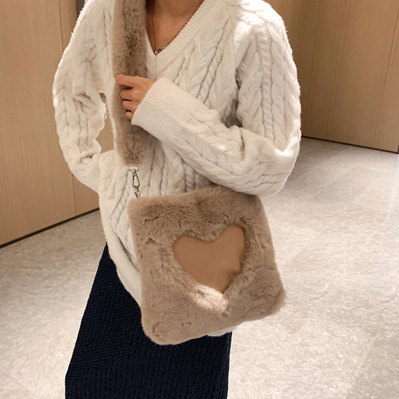 Dames Teddy Schoudertas Stijlvolle Harten Detail Luana - Mode Vibes