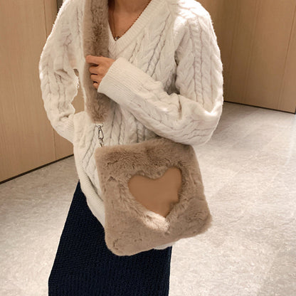 Dames Teddy Schoudertas Stijlvolle Harten Detail Luana - Mode Vibes
