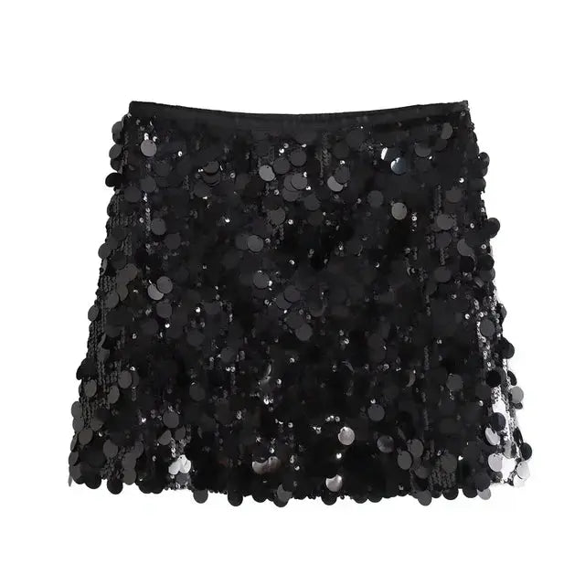 Glitter Minirok Kort Feestjurk voor Vrouw