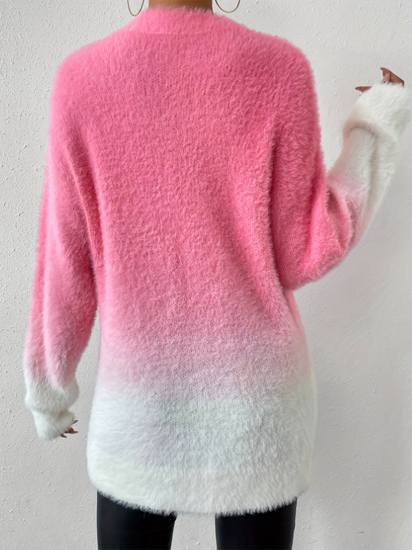 Fuzzy Trui Crew Neck Zacht Gegradueerd