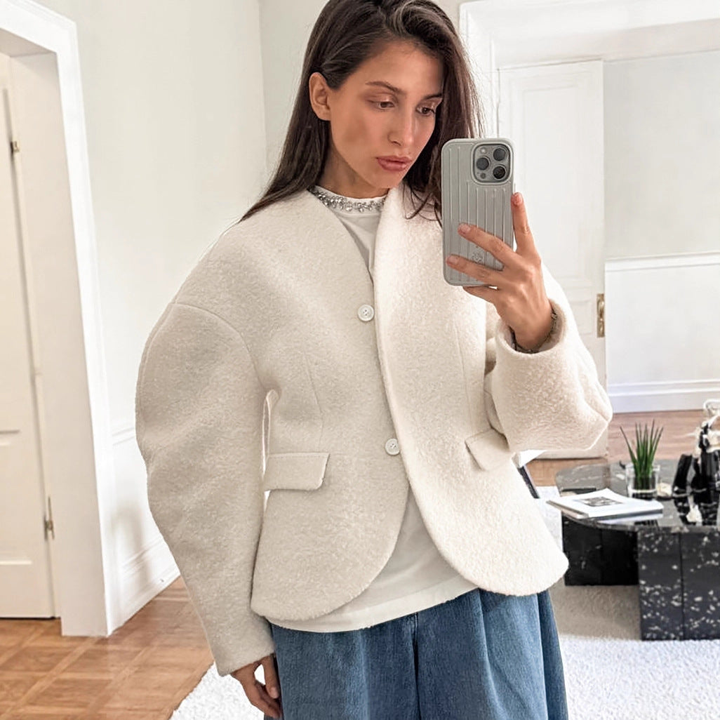 Dames Wollen Jas Luxe Modieus Warm en Stijlvol