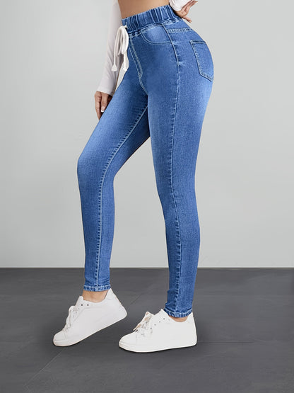 Stretchbroek Jegging Slim Fit Elastische Waistband Denim Look