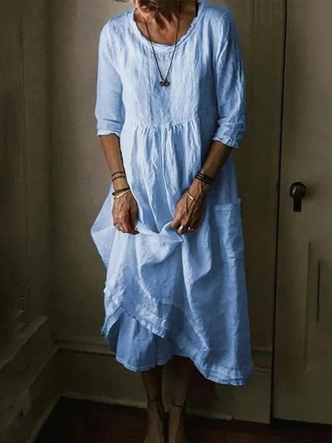 Linnen Jurk voor Vrouwen Zomerjurk Langleefs - Mode Vibes