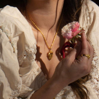 Hartvormige Ketting met Bloemen voor Dames