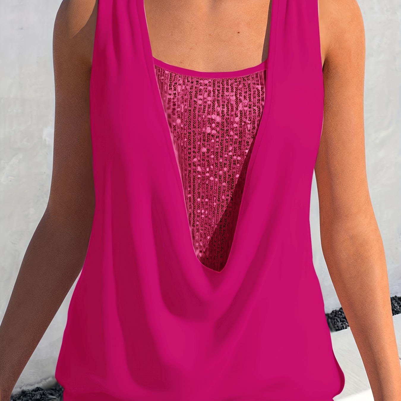 VELANORA- Pailletten Decor Tanktop