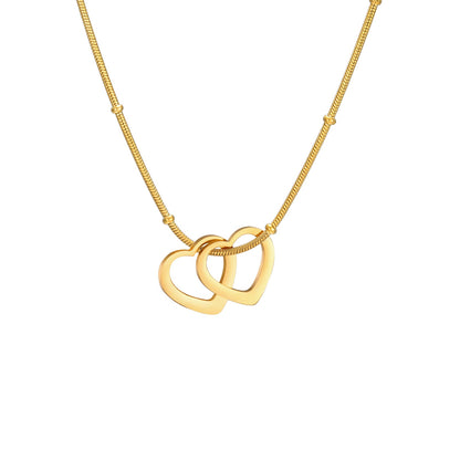 Dames Ketting met Gelaagde Hartjes Minimalistisch Zilver