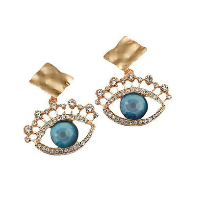 Gouden Oorhangers Boze Oog Nerina Vintage Stijl - Mode Vibes