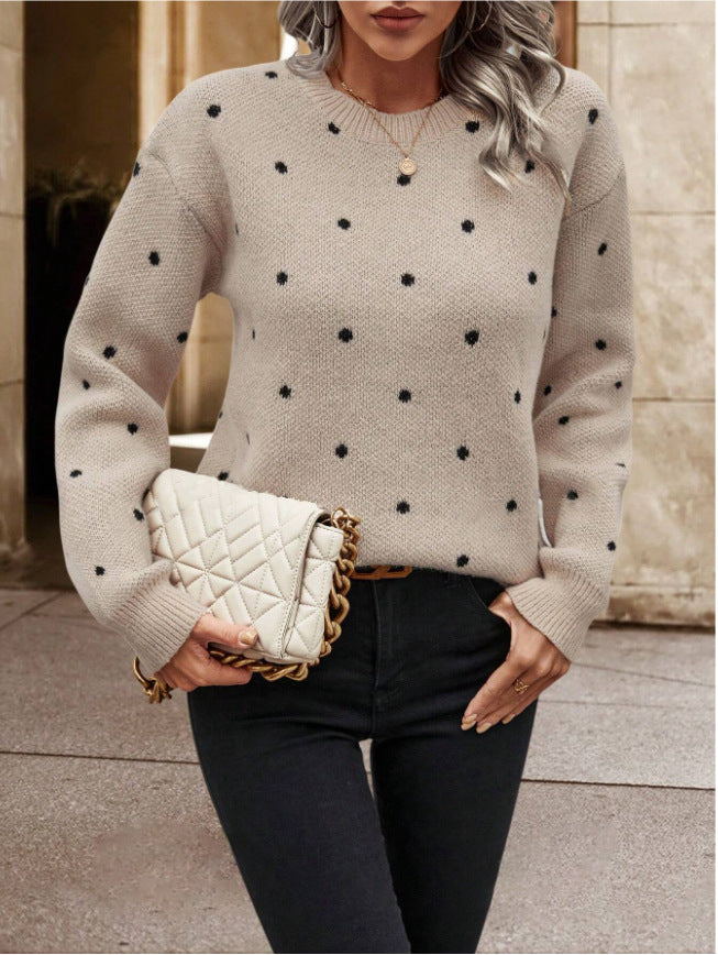 Dames Gebreide Trui met Polkadots Stijlvolle Trendy Look