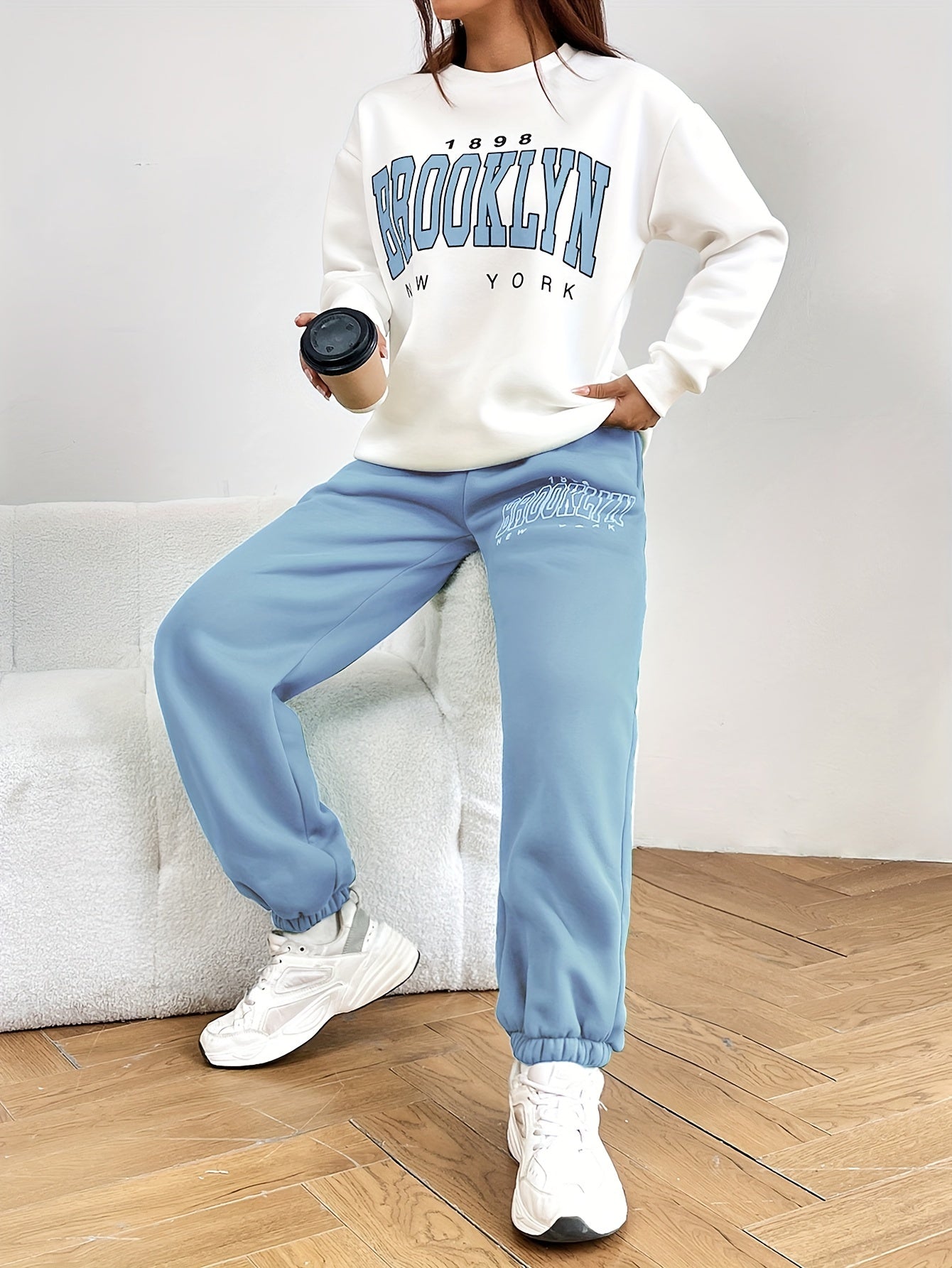 Jogginpak Dames Trendy Letterdruk Tweedelig