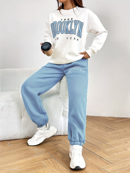 Jogginpak Dames Trendy Letterdruk Tweedelig
