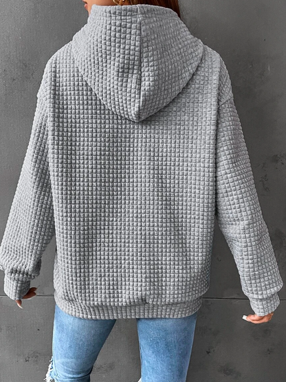 Dames Wafelgebreide Hoodie - Comfortabel en Casual