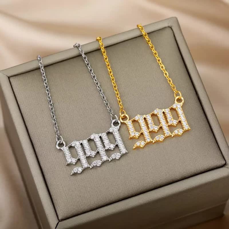 Zirkonia Halsketting Engelengetallen Glimmend Zilver