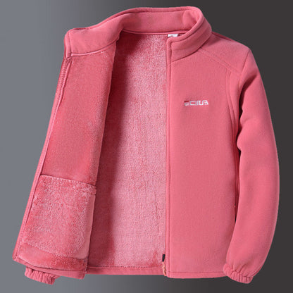 Dames Fleece Jas Warm en Zacht met Rits en Opstaande Kraag