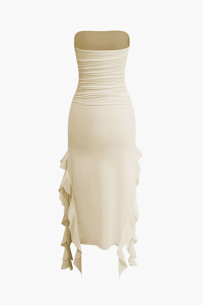 Maxikleed met Volant Vrouwelijk Elegante Jurk