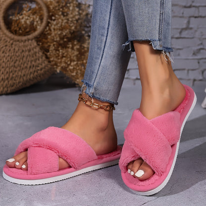 Bianca | Pantofole eleganti con punta aperta