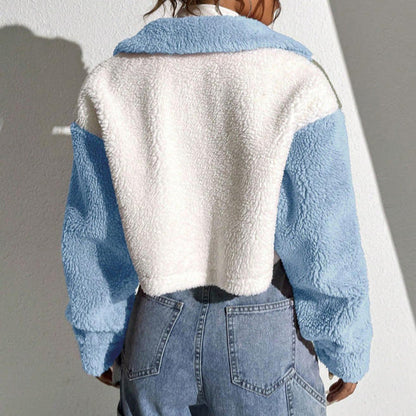 Dames Teddyjas met Kraag en Contrasterende Kleuren