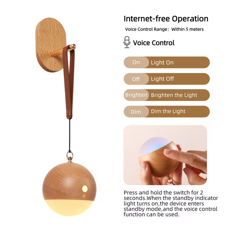 Draadloze designlamp met touchbediening en spraakfunctie