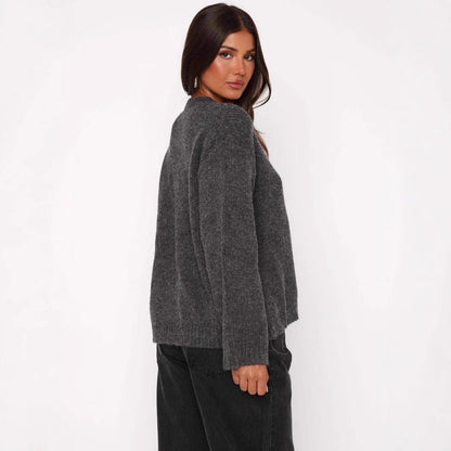 Dames Gebreide Vest met Striksluiting Elegante Stijl