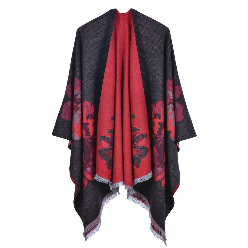 Dames Sjaal met Bloemenprint Cape Stijl Levi