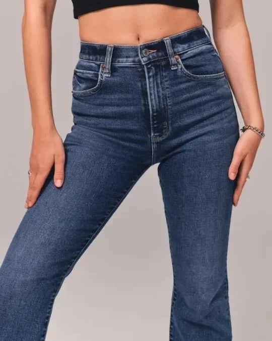 Hoge Taille Flared Jeans Comfortabel Katoen Elasthaan
