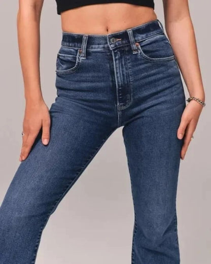 Hoge Taille Flared Jeans Comfortabel Katoen Elasthaan