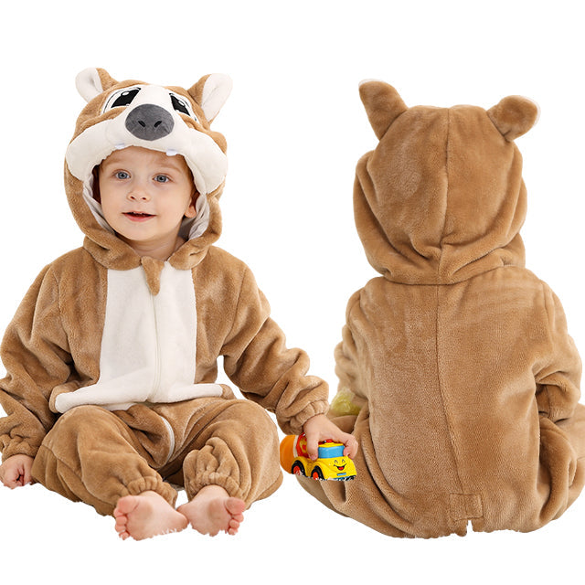 Baby Onesie met Capuchon Zachte Warmte voor Winter