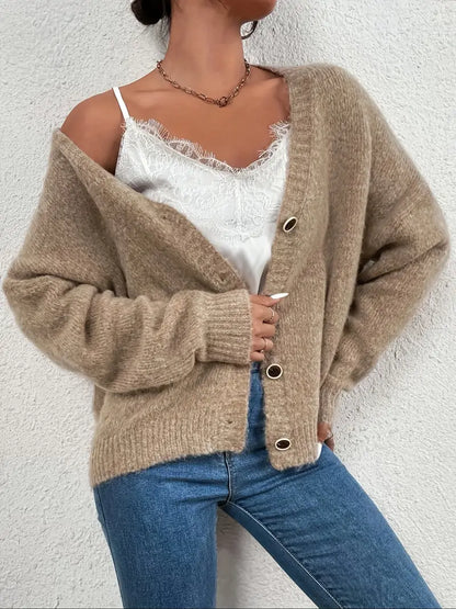 Gebreide Trui Khaki Dames Collectie Evelyn