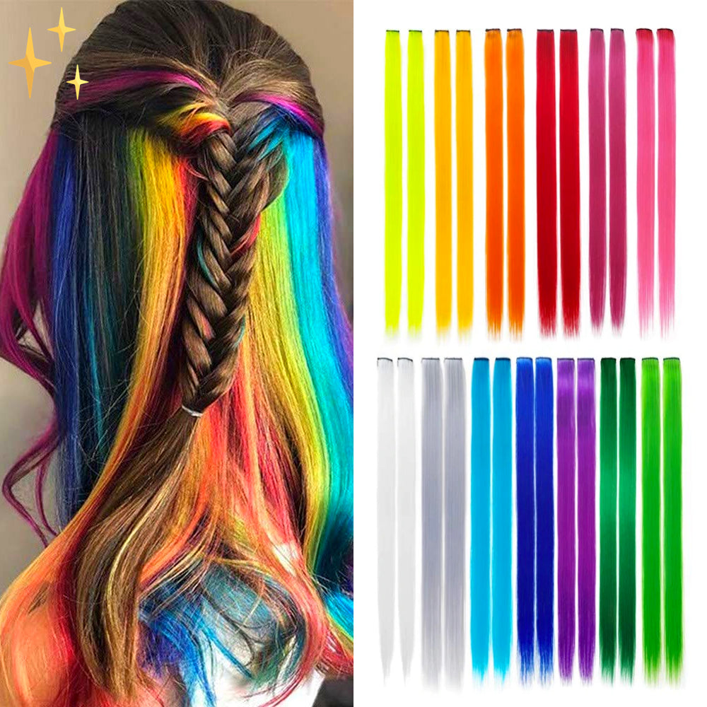 Kleurrijke Clip-in Hair Extensions Regenboogkleuren Ruby