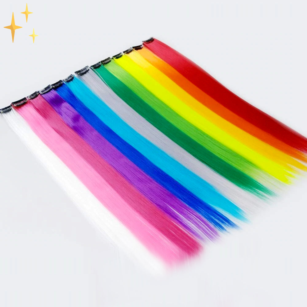 Kleurrijke Clip-in Hair Extensions Regenboogkleuren Ruby